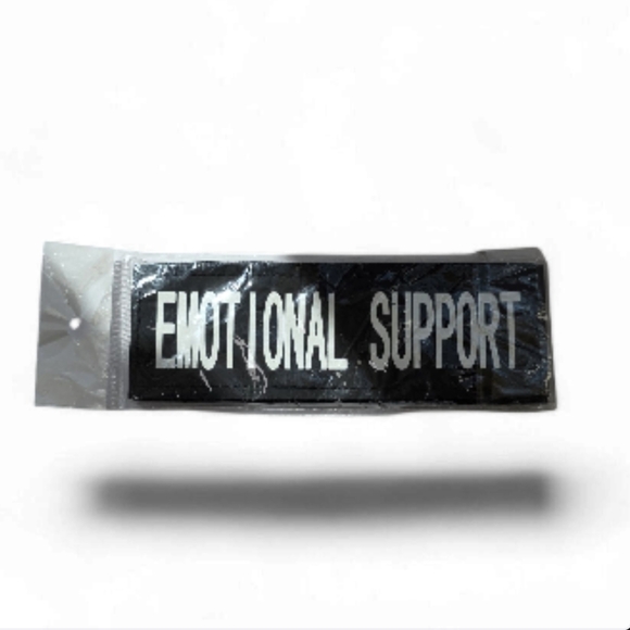 Emotional Support Patches Set 2 Black And White Hook Loop No Sew New - Picture 1 of 5